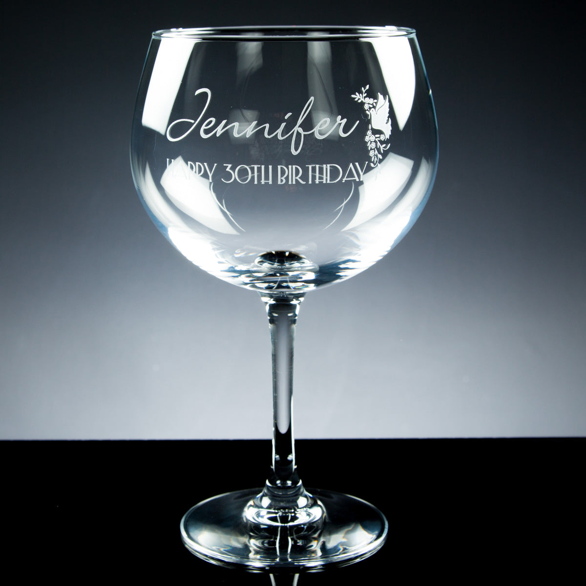 Engraved Gin/Cocktail Glass (Balloon) 72cl