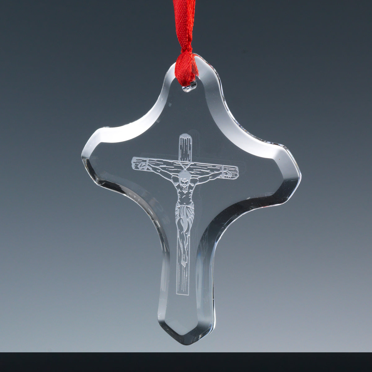 Christmas Bauble Decoration - K9 Crystal - Cross, White Box