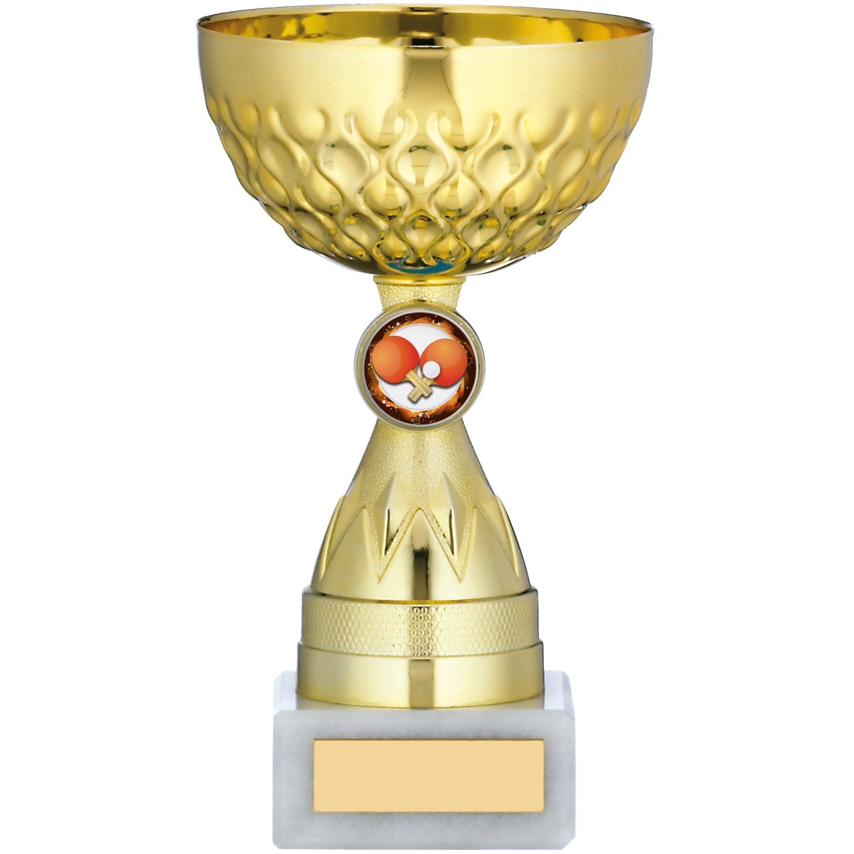 Gold Cup Trophy on White Marble Base