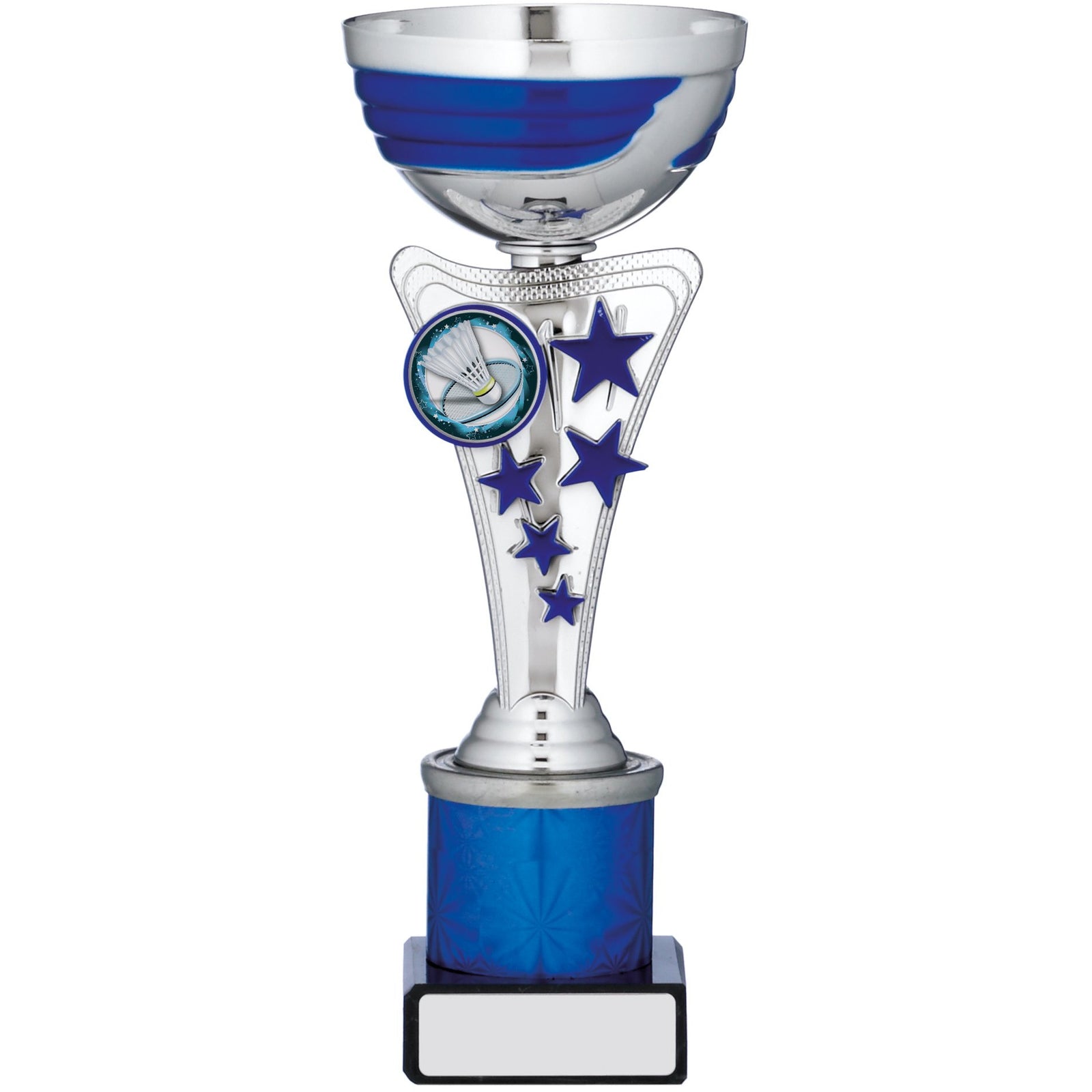 Silver And Blue Stars Cup on Tube Riser