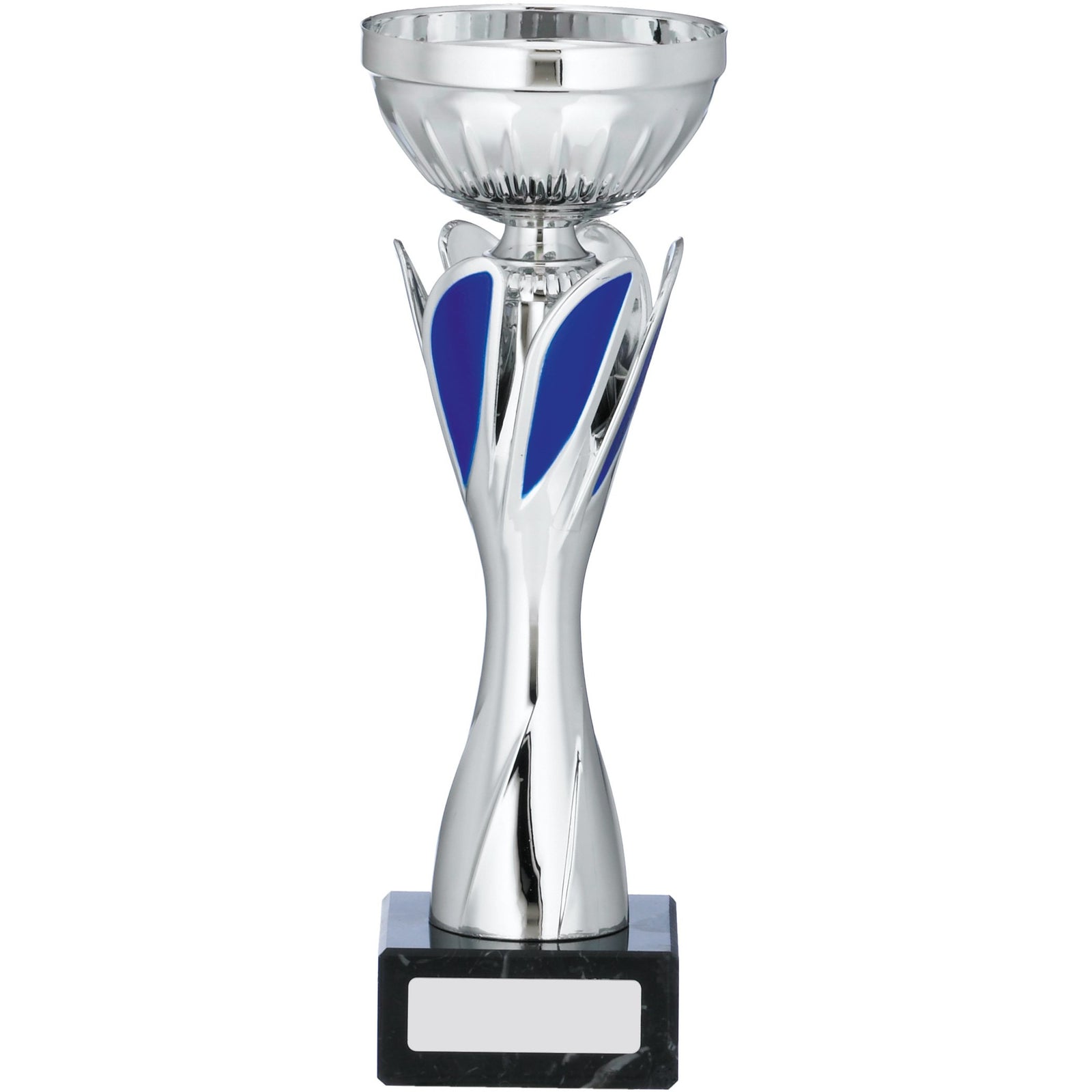 Silver And Blue Wreath Crown Trophy Cup