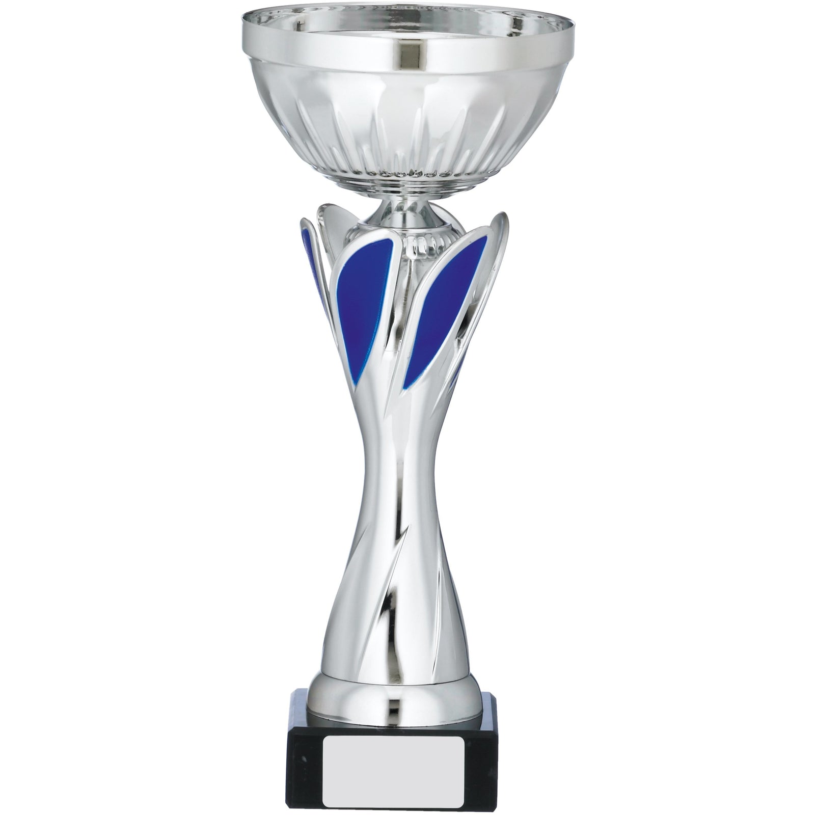 Silver And Blue Cup Trophy 28cm