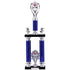 Two-Tier Retro Blue Tube Column Trophy