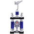 Silver Star Karate Kick with Blue Tube Retro Column Trophy