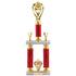 Two-Tier Retro Red Tube Column Trophy