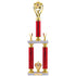 Two-Tier Retro Red Tube Column Trophy