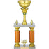 Gold Retro Tube Trophy on White Marble