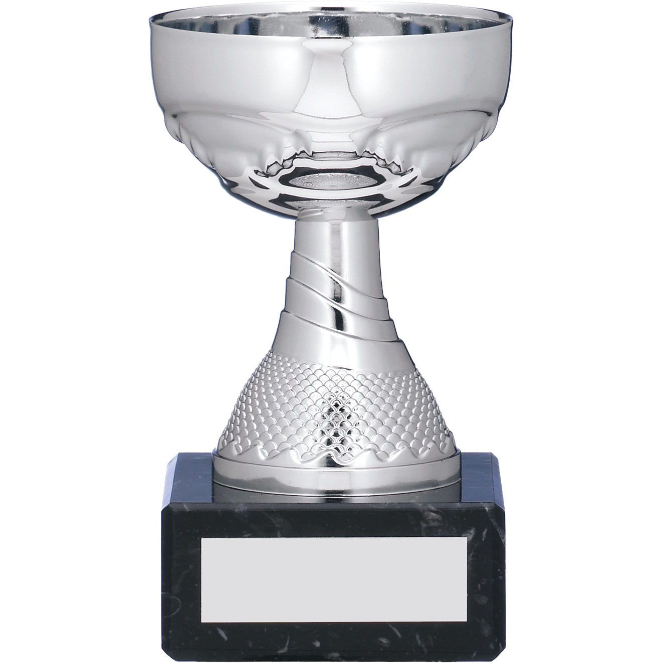 Silver Cup Trophy on Black Marble Base
