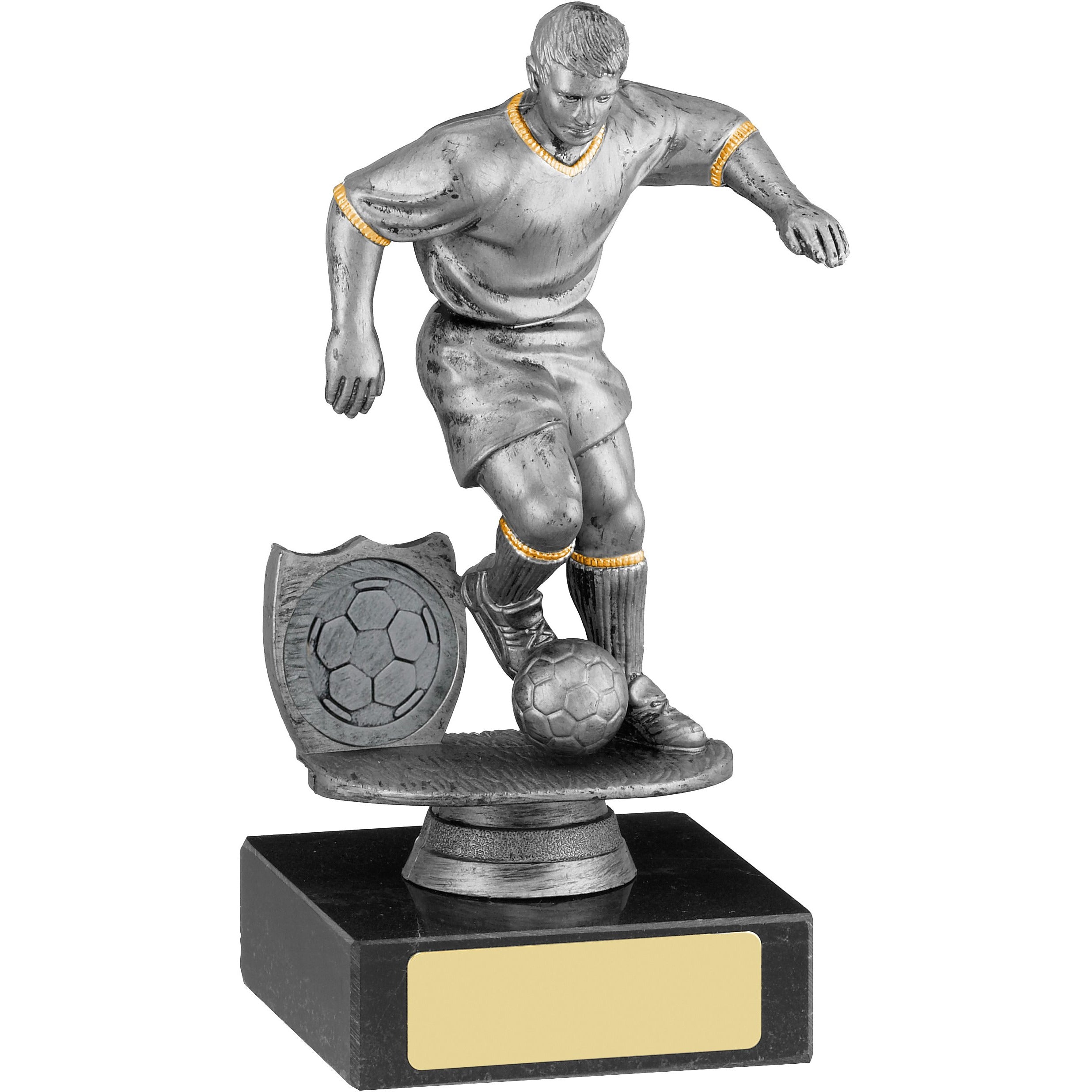 Male Football Figurine Trophy on Marble Base