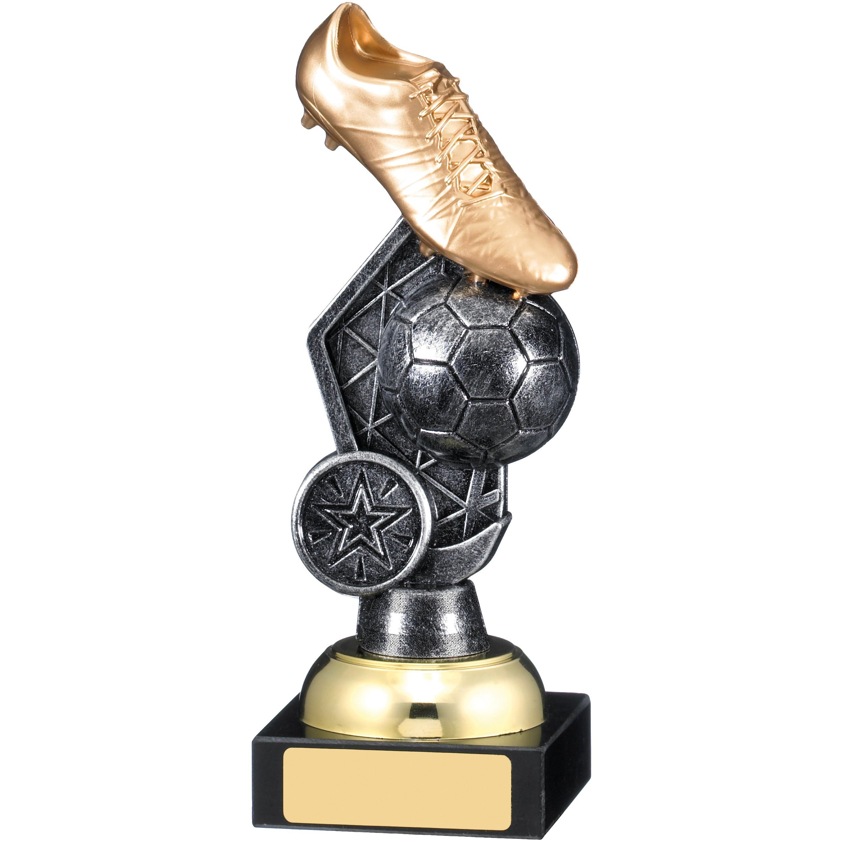 Football Boot Ball Trophy (Gold/Silver)