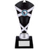 Criss Cross Silver and Black Plastic Trophy Cup