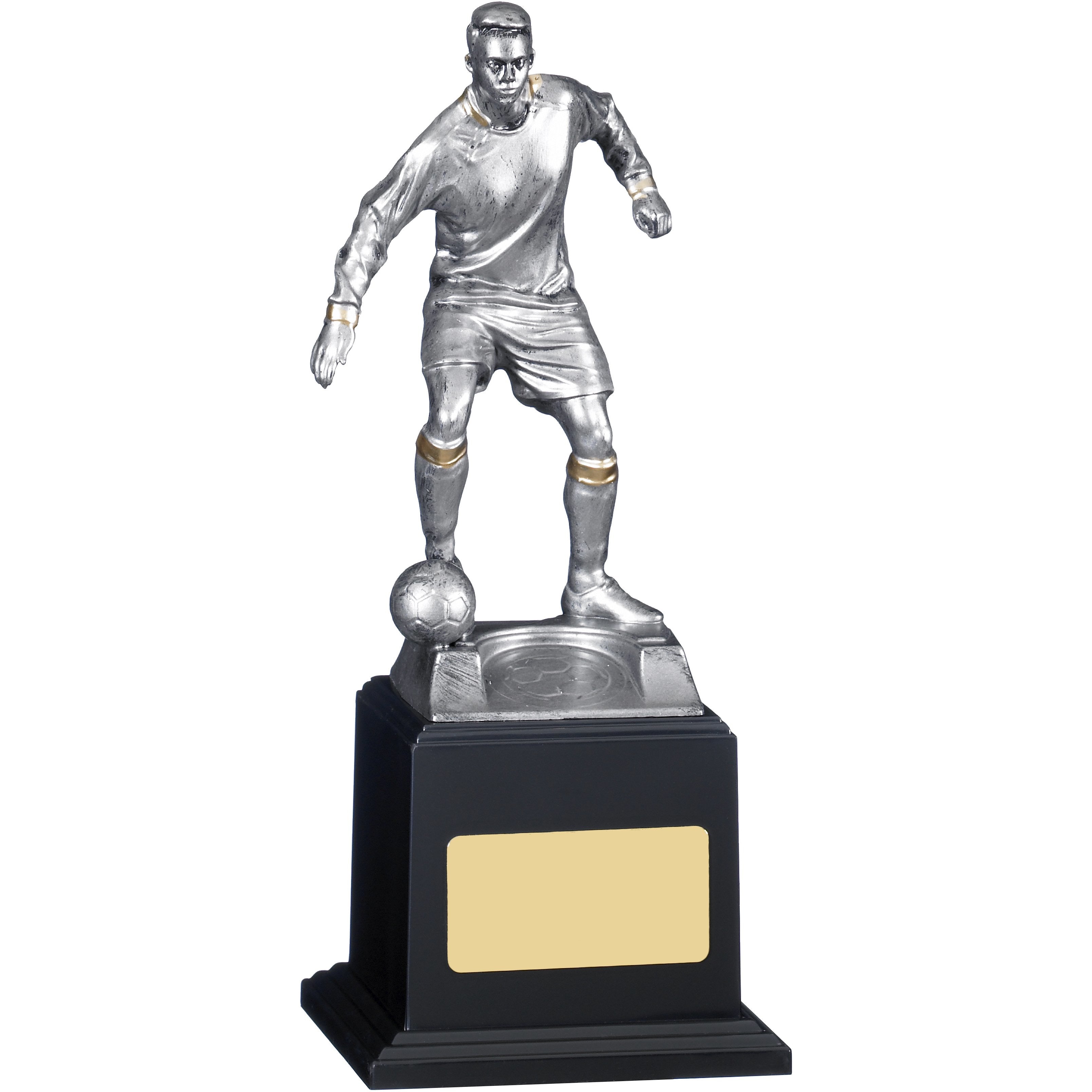 Male Football Figurine Trophy on Base (Silver)