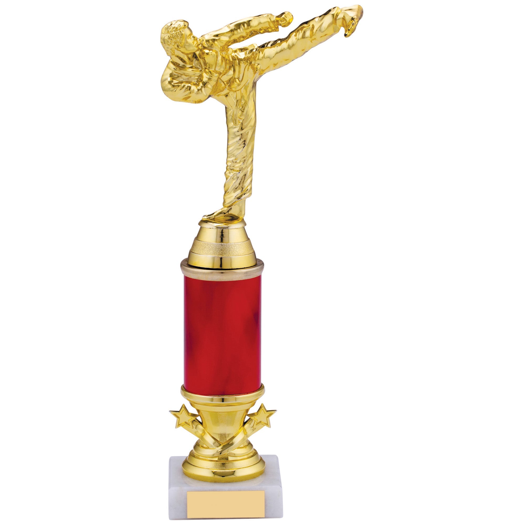 Gold Karate Red Tube Trophy