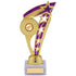 Gold and Purple Star Fin Plastic Trophy on White Marble Base
