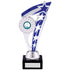 Silver and Blue Star Fin Plastic Trophy on Black Marble Base