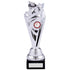 Star Cone Silver Plastic Trophy on White Marble Base