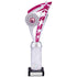 Silver and Pink Star Fin Plastic Trophy on Black Marble Base