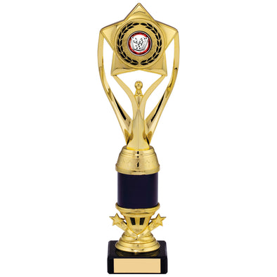 11.5" Gold Champions Star Plastic Trophy on Black Marble Base