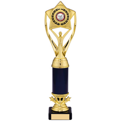 12.5" Gold and Black Champions Star Plastic Trophy on Marble Base