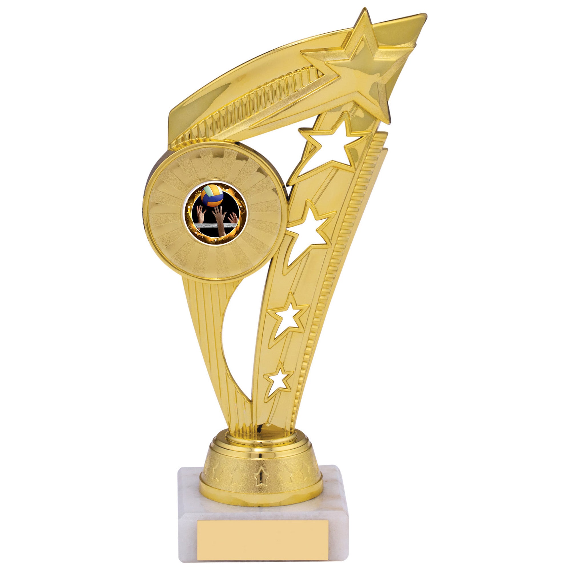 8" Gold Plastic Fin Trophy on Marble Base