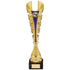 Gold and Purple Futuristic Plastic Trophy Cup on Marble Base