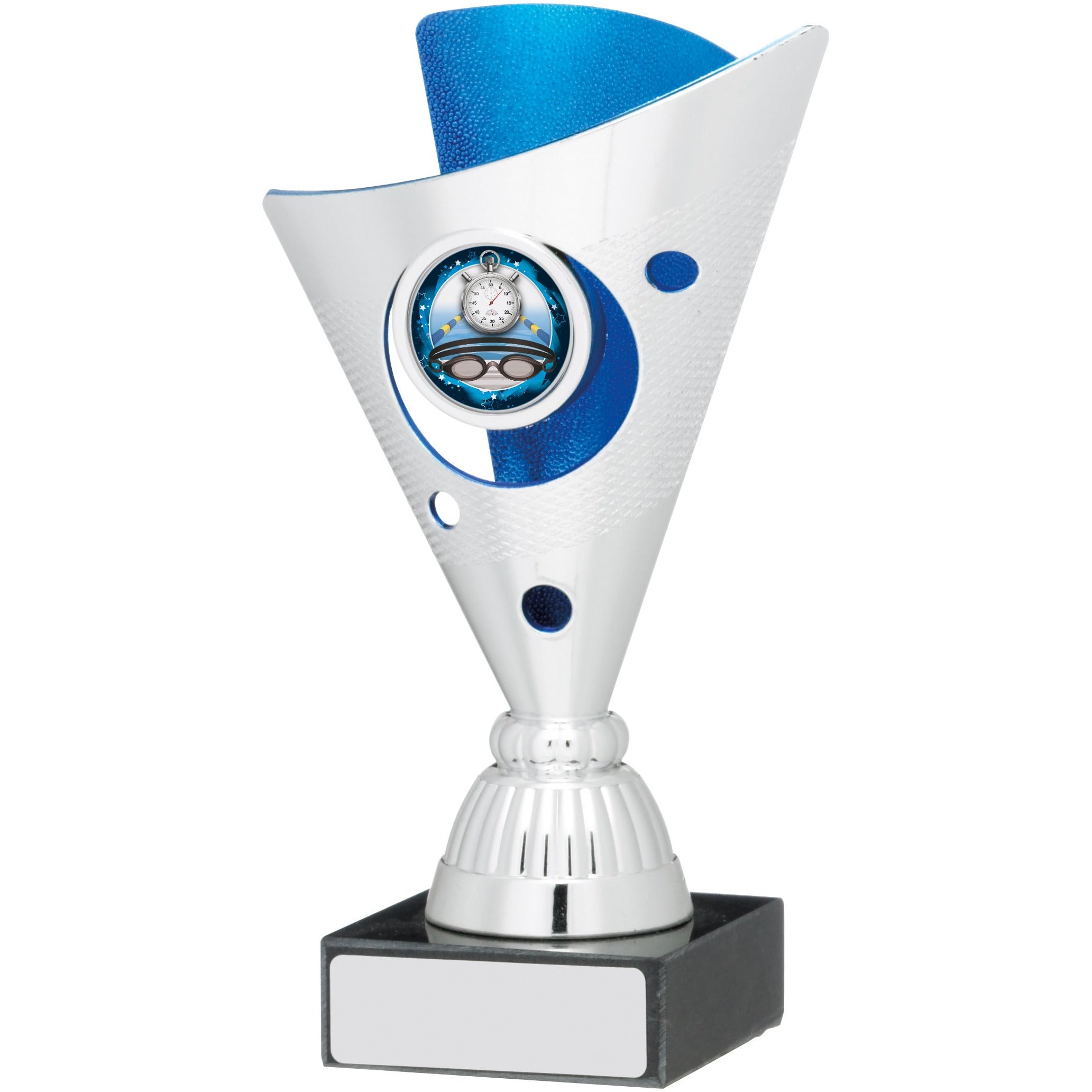 Silver And Blue Trophy 15.5cm