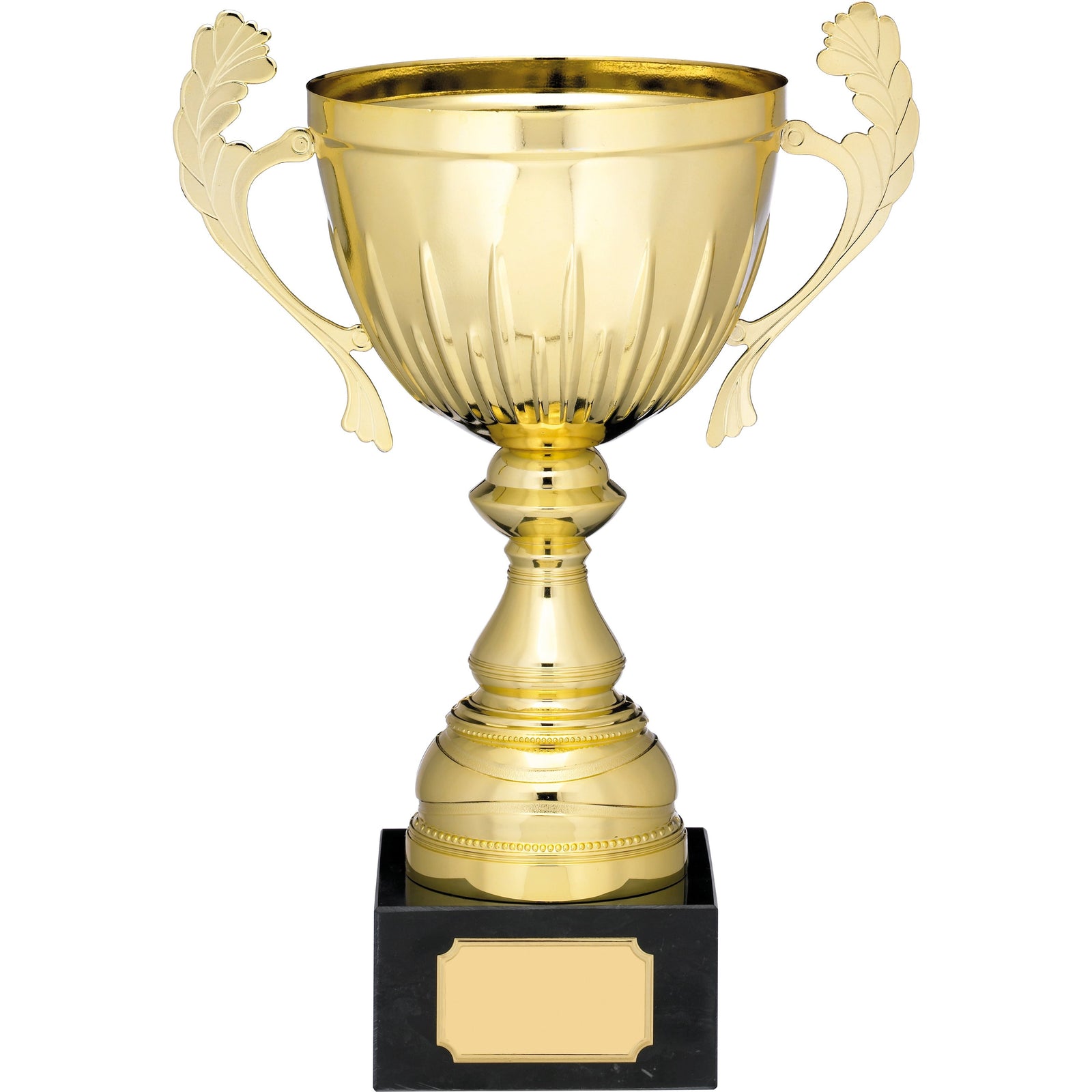 Gold Metal Cup Trophy with Handles on Marble Base