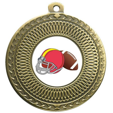 American Football Bronze Swirl 50mm Medal