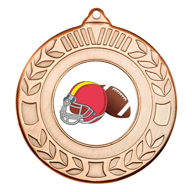 American Football Bronze Laurel 50mm Medal