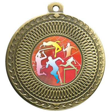 Athletics Female Bronze Swirl 50mm Medal