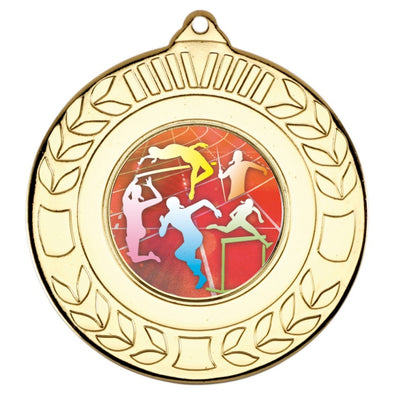 Athletics Female Gold Laurel 50mm Medal