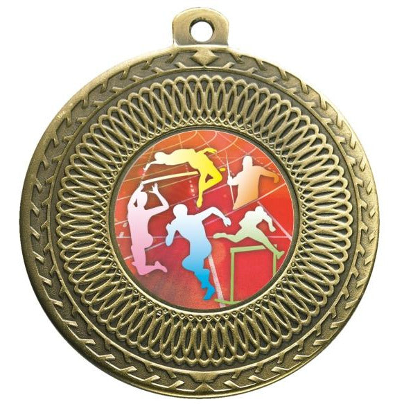 Athletics Male Bronze Swirl 50mm Medal