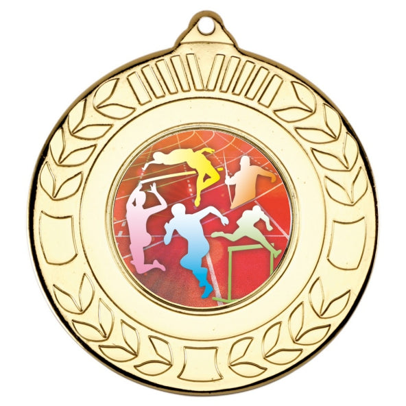 Athletics Male Gold Laurel 50mm Medal