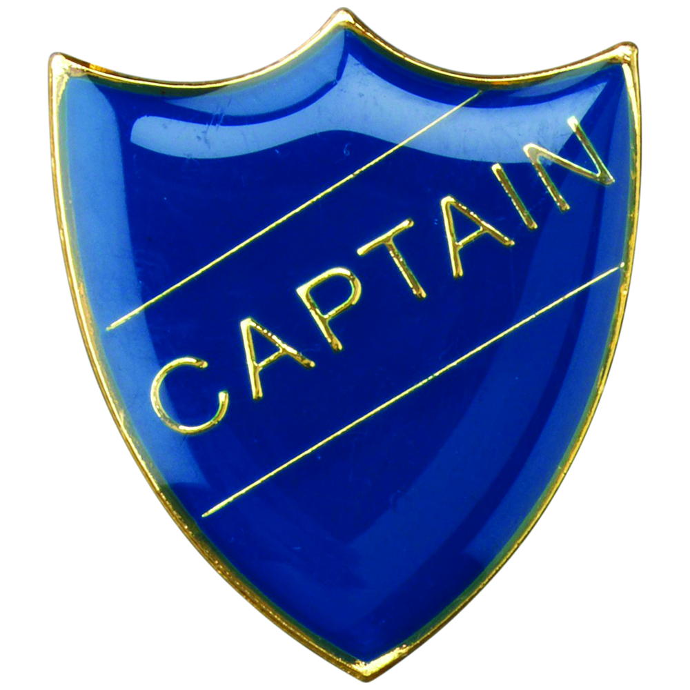 School Shield Badge (Captain) - Blue 1.25in