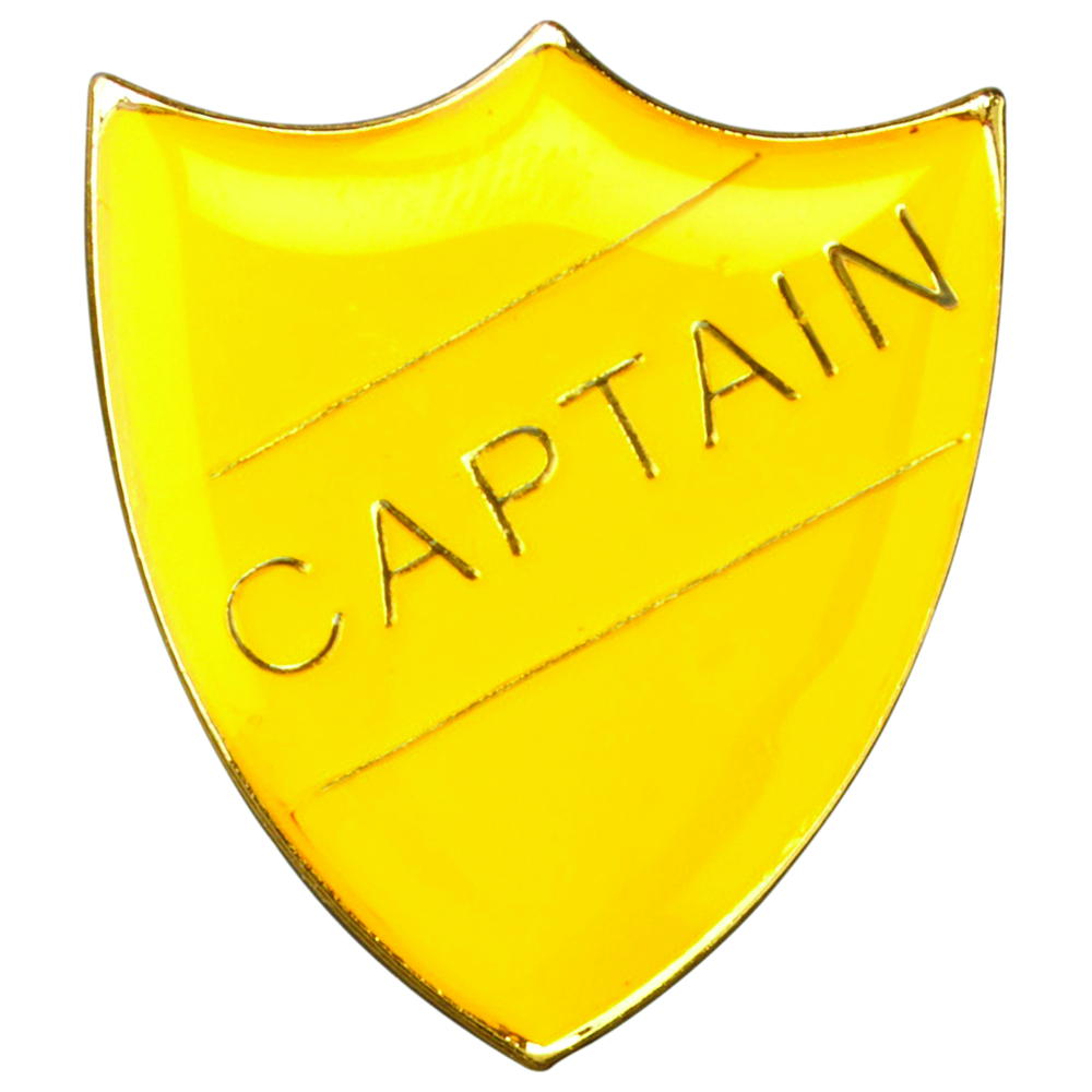 School Shield Badge (Captain) - Yellow 1.25in