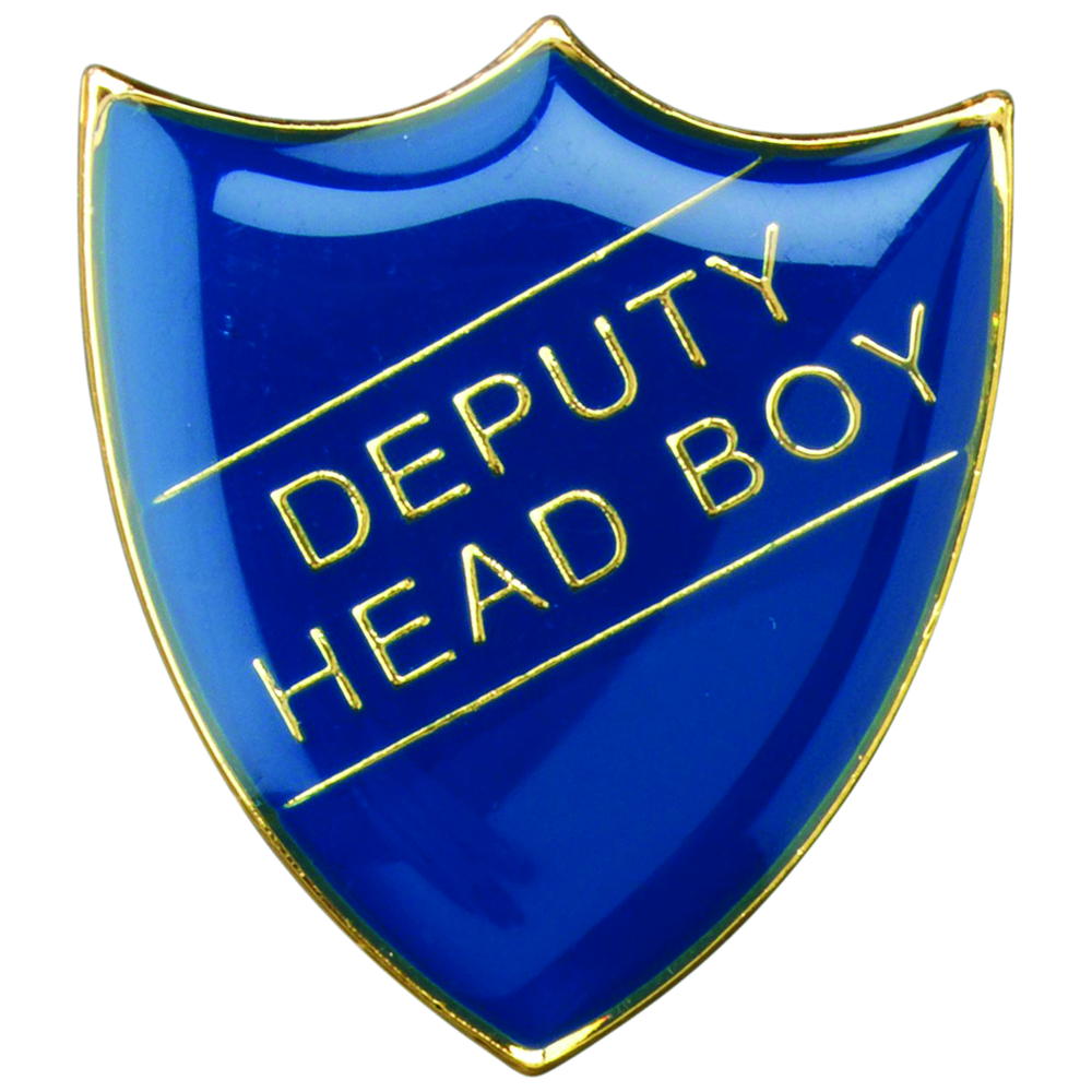 School Shield Badge (Deputy Head Boy) - Blue 1.25in