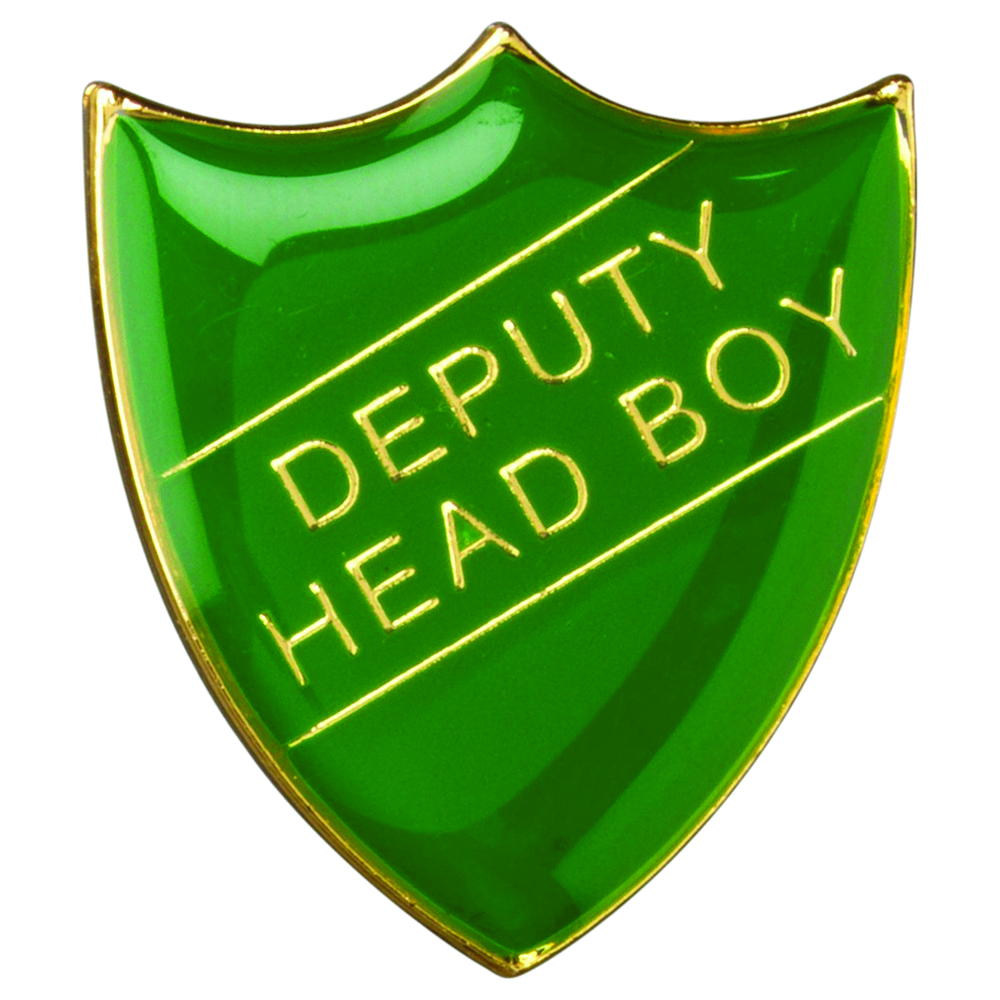 School Shield Badge (Deputy Head Boy) - Green 1.25in