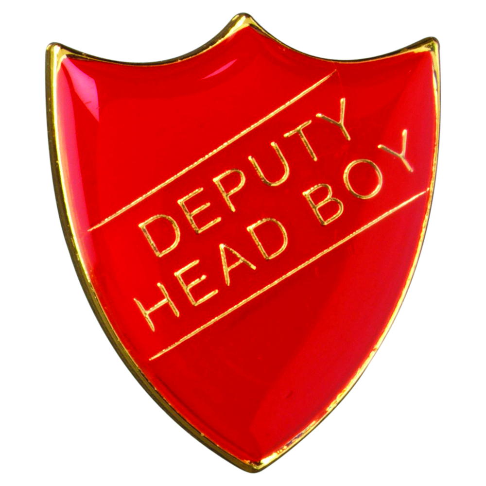 School Shield Badge (Deputy Head Boy) - Red 1.25in