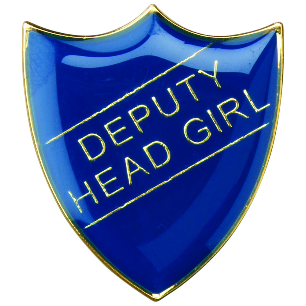School Shield Badge (Deputy Head Girl) - Blue 1.25in