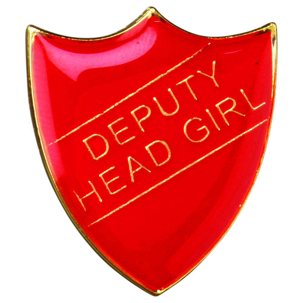 School Shield Badge (Deputy Head Girl) - Red 1.25in