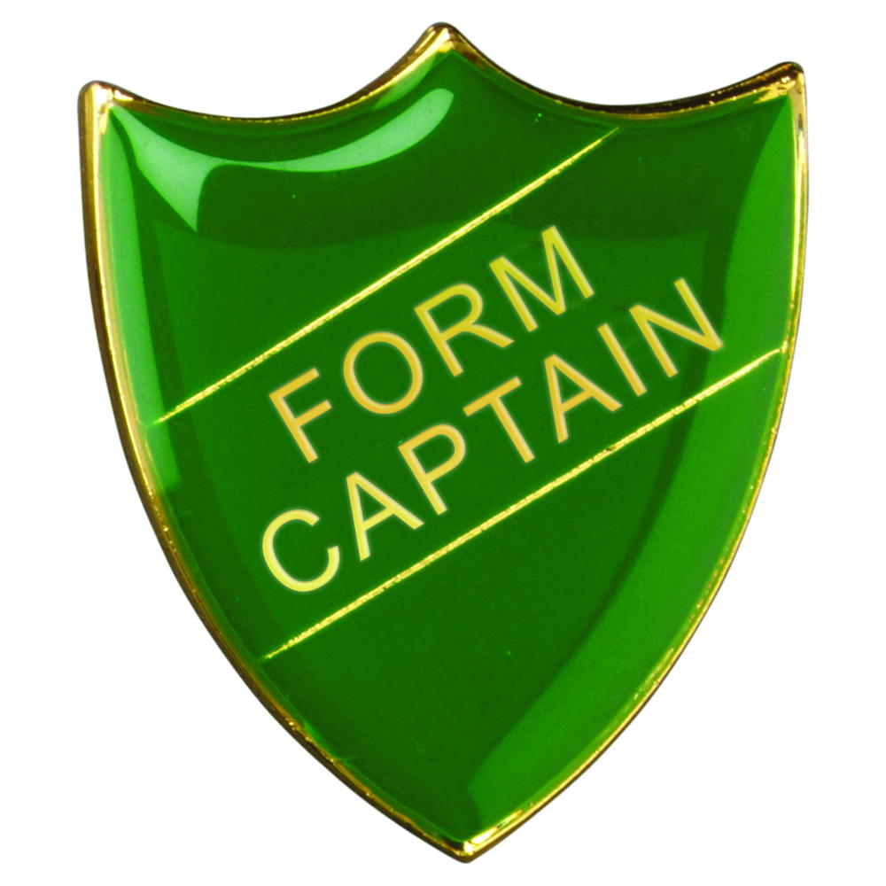School Shield Badge (Form Captain) - Green 1.25in