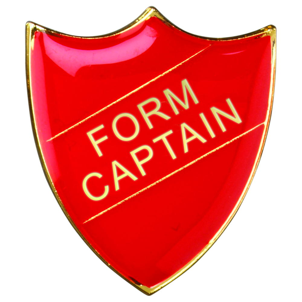 School Shield Badge (Form Captain) - Red 1.25in