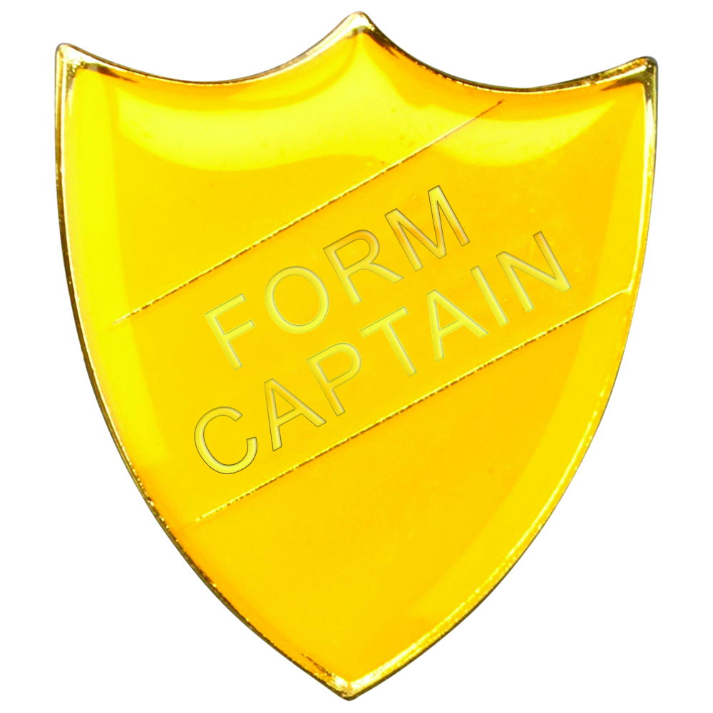 School Shield Badge (Form Captain) - Yellow 1.25in