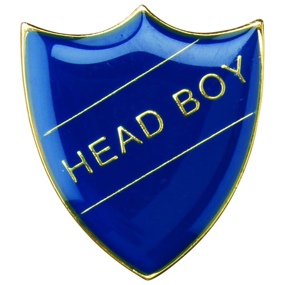 School Shield Badge (Head Boy) - Blue 1.25in