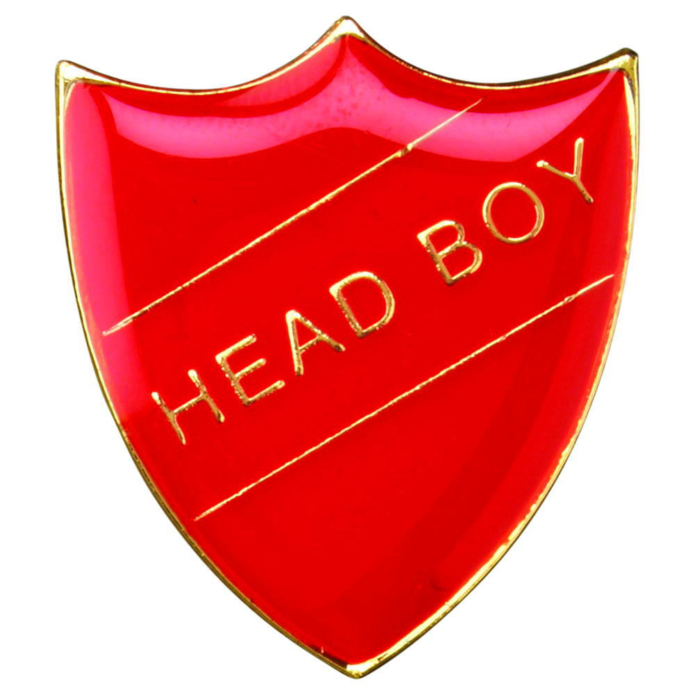 School Shield Badge (Head Boy) - Red 1.25in