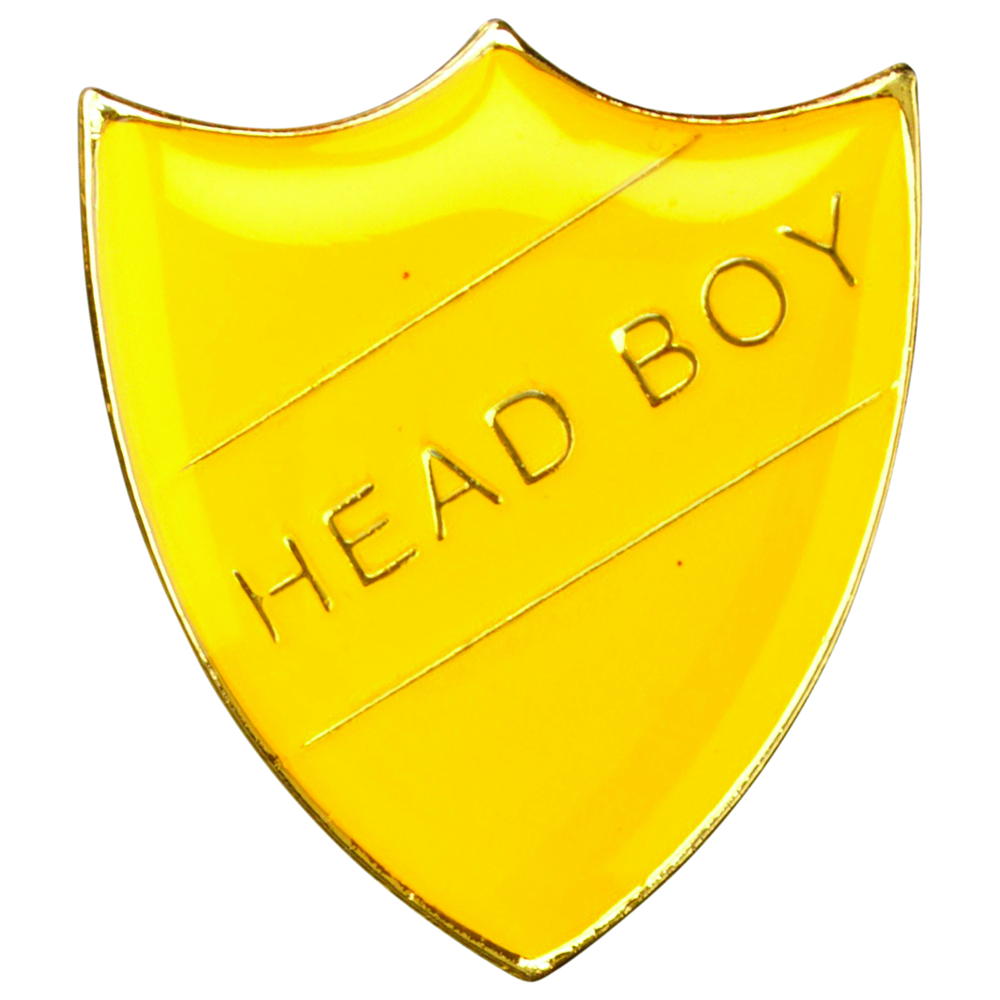 School Shield Badge (Head Boy) - Yellow 1.25in