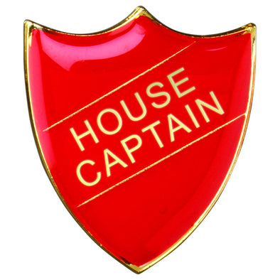 School Shield Badge (House Captain) - Red 1.25in