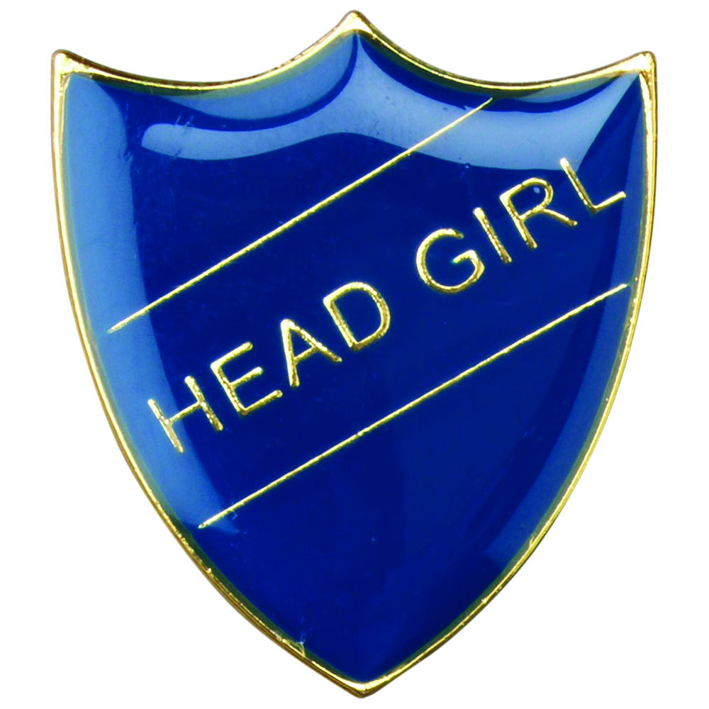 School Shield Badge (Head Girl) - Blue 1.25in