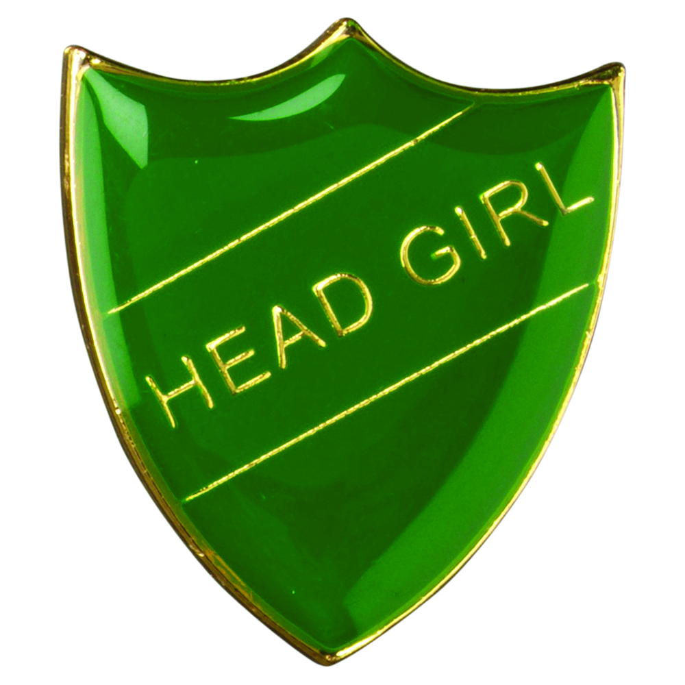 School Shield Badge (Head Girl) - Green 1.25in