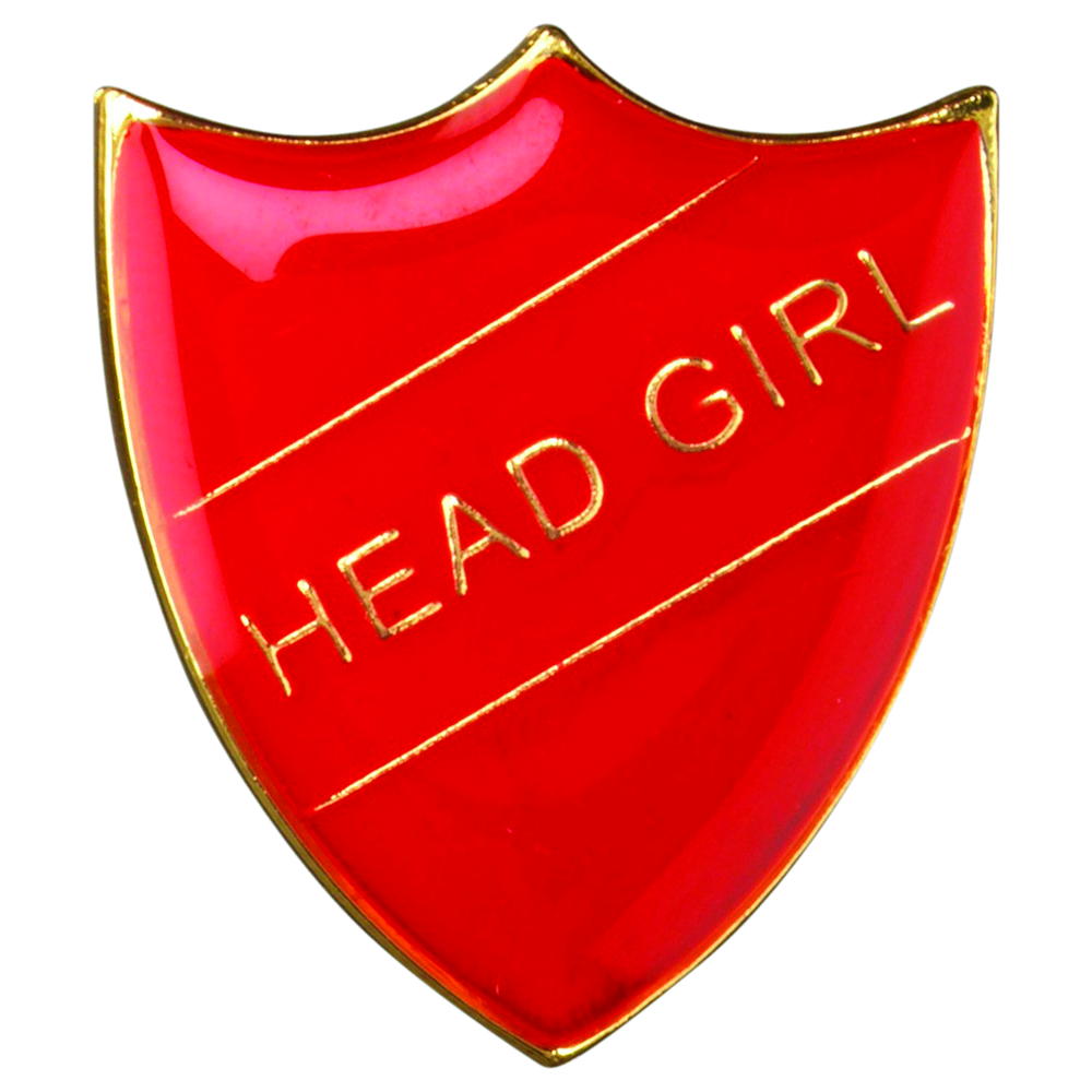 School Shield Badge (Head Girl) - Red 1.25in